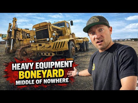 Exploring a HUGE HEAVY EQUIPMENT BONEYARD IN THE NEVADA DESERT!!! Tons of RARE EQUIPMENT