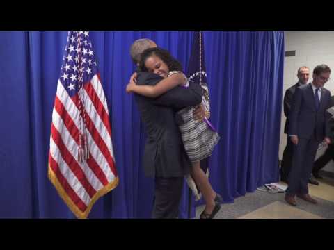 President Obama meets "Little Miss Flint"