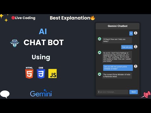 🤖Create ChatBot Using HTML Css And Javascript | AI ChatBot | Javascript Projects | Gemini Api