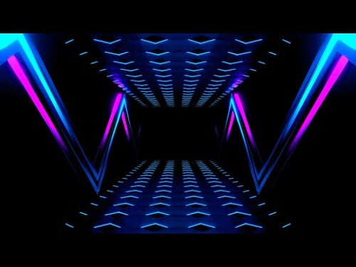 🎬 Explosão Visual 4K | Futuristic Blue and Purple Neon Tunnel – (No Sound)