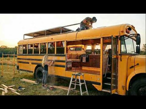 Family Creates an Off-Grid Haven from a Rusted Old Coach Bus | Start to Finish by @desentoca2309