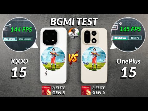 iQOO 15 vs OnePlus 15 - 165 FPS vs 144 FPS BGMI Gaming Review | Heating & Battery Test 🔥
