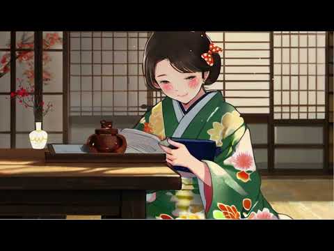 Serene Moments: Japanese Kimono Reading Session | Classical Folk Melodies 📖🎶