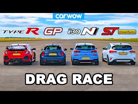 Civic Type R v MINI GP v I30 N v Focus ST - DRAG RACE