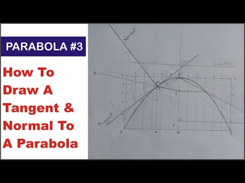 PARABOLA #3. How to Draw a Tangent to a Parabola | Drawing a Tangent and Normal to a Parabolic Curve
