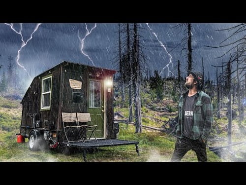 THUNDERSTORMS HIT THE CABIN | Hail and Heavy Rain