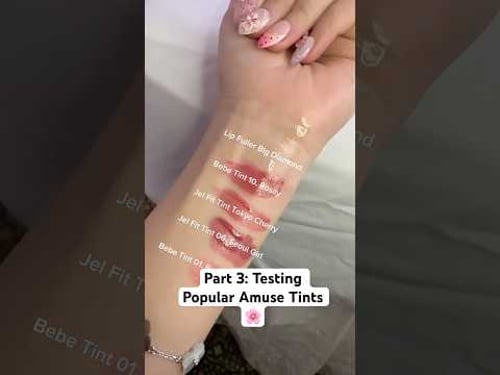 Part 3: Testing Popular Amuse Lip Tints 🌸 #amuse #kbeauty #koreanmakeup #koreanproducts #liptint