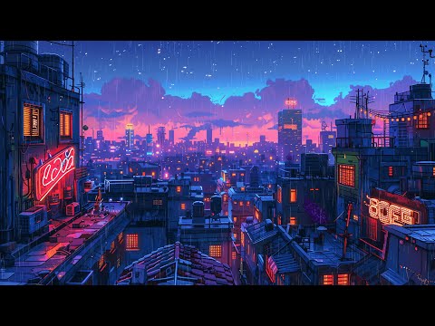 Relive 1980s Lofi City Vibes 🎷 Rainy Lofi Music Mix for Sleep, Study, and Focus 📚 Lofi Rain Playlist
