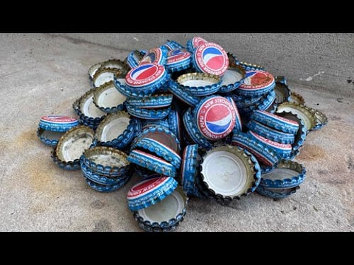 Forging a Damascus Knife from COLD DRINK Caps