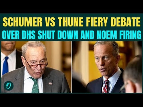 Schumer vs Thune EXPLODES In Senate Over DHS Shutdown | Thune REJECTS Schumer’s TSA Plan