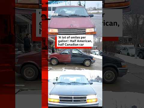 The car was built from two old Chrysler vehicles, one from Canada, the other from the US. #BBCNews