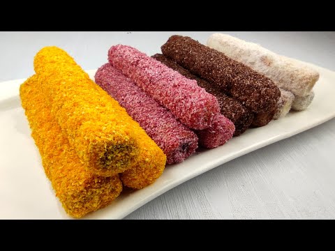 طرز تهیه شیرینی ساق عروس کرمدار،به سبک بازاری،با یک رسپی متفاوت در چهار رنگ برای اولین بار در یوتیوب