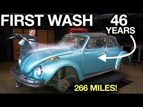 First Wash in 46 Years! VW Beetle Full Detail Only 266 Original Miles
