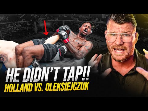 BISPING: "HE DIDN'T TAP" - Kevin Holland ARMBAR's Oleksiejczuk | Was it REALLY Correct Stoppage?