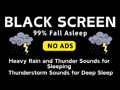 🔴 Heavy Rain and Thunder Sounds for Sleeping - Black Screen 🌧️| Defeat Insomnia in 5 Minutes