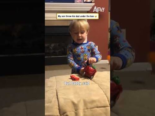 My son threw his dad under the bus 😂