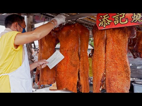 Sold out 4 Roasted Pigs in 1 hours!Crispy Roasted Pork Master/最火熱燒肉!1小時賣光4隻烤豬, 脆皮燒肉大師/添記燒肉
