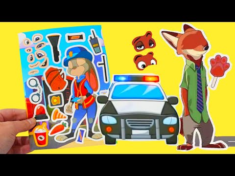 Zootopia DIY Make a Face Stickers - Coloring and Drawing Activities for Kids