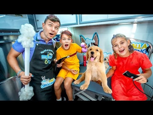 बच्चाहरूले कुकुरको नक्कल गर्छन्! 🐾 रमाइलो ग्रुमिङ च्यालेन्ज