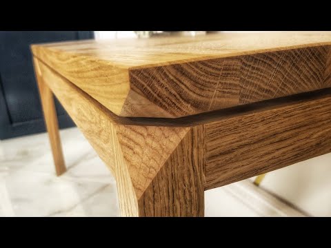 How to make floating Oak table. Woodworking. Furniture design..