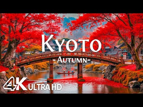 Kyoto, Japan in Autumn 4K 🍁 Beautiful Temples, Maple Leaves & Peaceful Ancient City 🍂 Relaxing Music