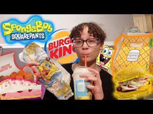 TRYING BURGER KING'S SPONGEBOB MEAL (honest review)