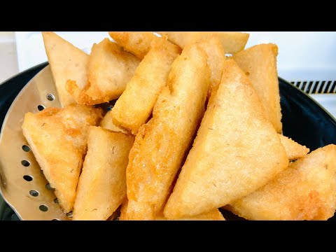 福州最著名的早餐三角糕做法,。非常容易,学会之后马上可以摆摊位!Taro Triangle Cake