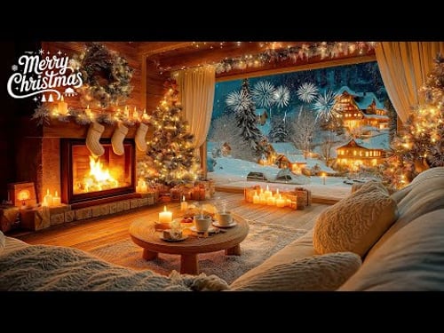 Calm Christmas Piano Music ππ Soft Holiday Instrumental with Snowfall & Warm Fireplace Ambience π₯
