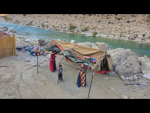 Nomadic life: Destruction of the canopy of nomadic girls relocation of tents by Khersan River