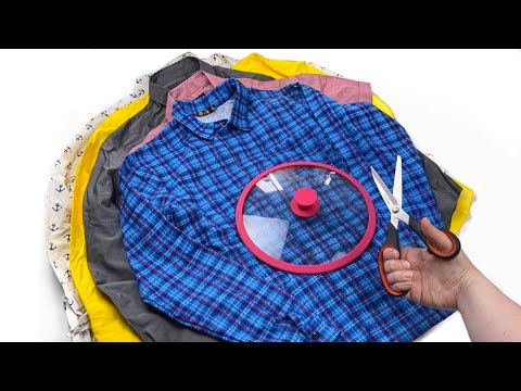 4 AMAZING IDEAS with old shirts and a frying pan lid! SIMPLY AND EASILY!
