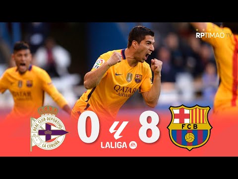 Deportivo La Coruña 0 x 8 Barcelona (Suarez 4 Goals) ● La Liga 15/16 Extended Goals & Highlights ᴴᴰ