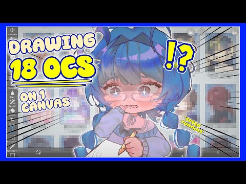 DRAWING 18 OCS in ONE CANVAS // #ibispaintx