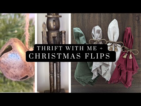 Thrift with me + Thrifty Christmas Dupes! (Bell Garland + "Brass" Nutckackers!)