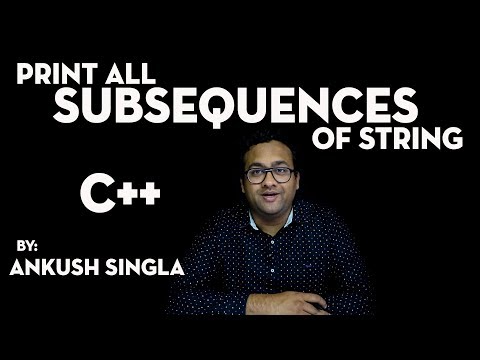How to Print All Subsequences Of String? | Subsequence Of String Using Recursion| @CodingNinjasIndia