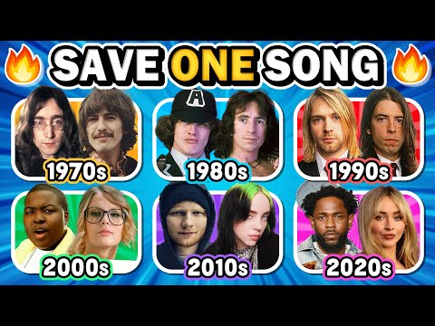 Save One Song βοΈπΆ 1970s vs 1980s vs 1990s vs 2000s vs 2010s vs 2020s ( 6 Decades Song) | Music Quiz