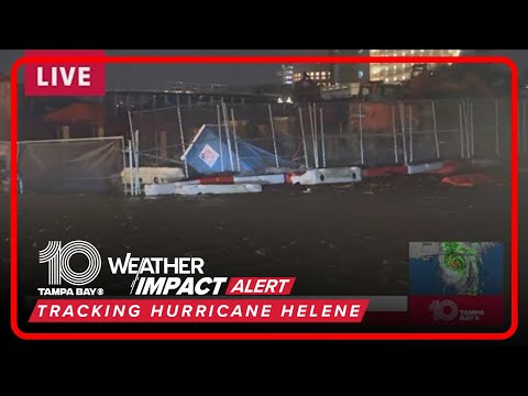 Tampa Riverwalk seeing serious flooding from Hurricane Helene