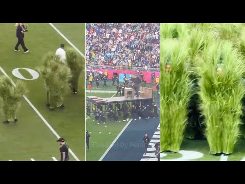 Behind-The-Scenes Of Bad Bunny's Super Bowl Set Construction