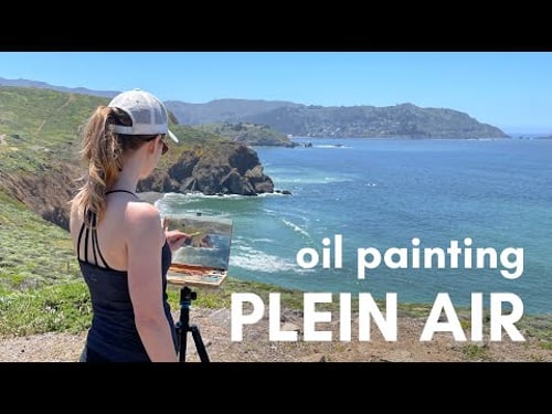 Plein Air oil painting at Mori Point