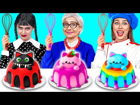 Wednesday vs Grandma Cooking Challenge | Amazing Kitchen Recipes by TeenDO Challenge