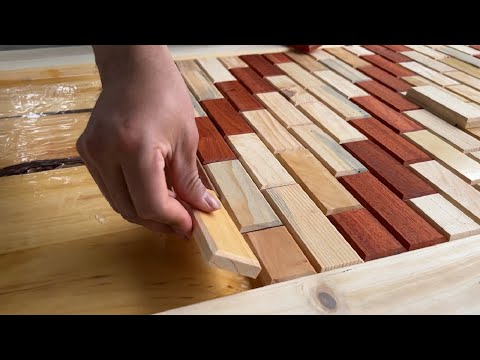 Impressive Patterned Wooden Table Design Project // Wood Products Appeared For The First Time