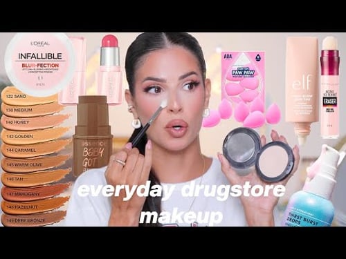 Everyday Drugstore GLOWY Makeup Routine (makeup dupes)