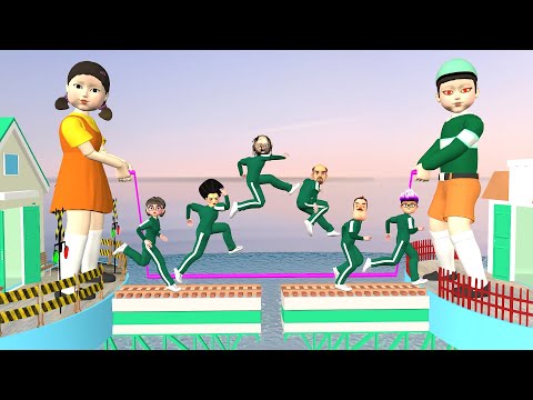 Squid Game 3 ( 오징어 게임 3): Squid Game 3 Challenges | JUMPING ROPE | Run Across Bridge