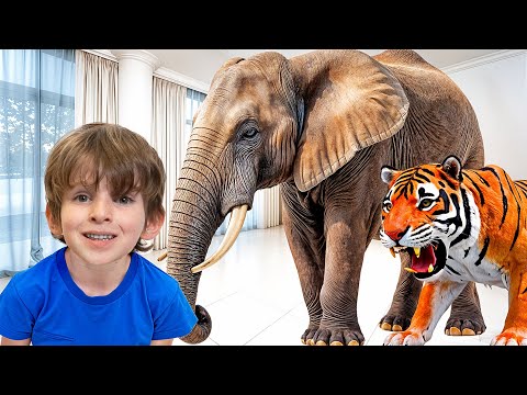 Wild Animals Came to Life At My Home! 🦁🏠 | Learn Animal Names With Alex!