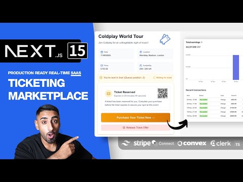 π΄ Lets build a Ticket Marketplace SAAS with NEXT.JS 15 (Convex, Stripe Connect, Clerk, Tailwind, TS)