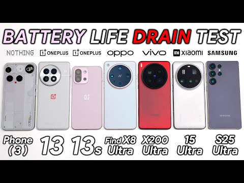 Nothing Phone 3 vs OnePlus 13 vs 13s / OPPO / Vivo / Xiaomi / Samsung Battery Life DRAIN Test!