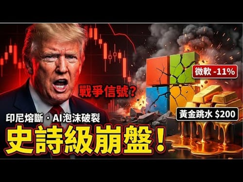 【緊急覆盤】史詩級大反轉!特朗普「戰爭威脅」嚇癱華爾街?微軟暴雷-12%、黃金大跳水、印尼股市熔斷!全球避險模式失效了嗎?⚠️