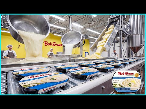 How are Bob Evans mashed potatoes made in the factory?