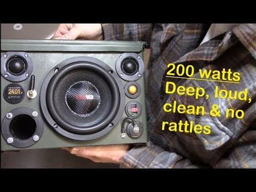 DIY Bluetooth ammo can speaker system - detailed look, sound demo, parts/cost breakdown