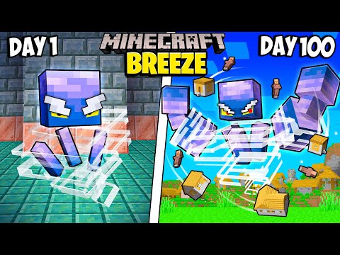 I Survived 100 Days as a BREEZE in Minecraft!