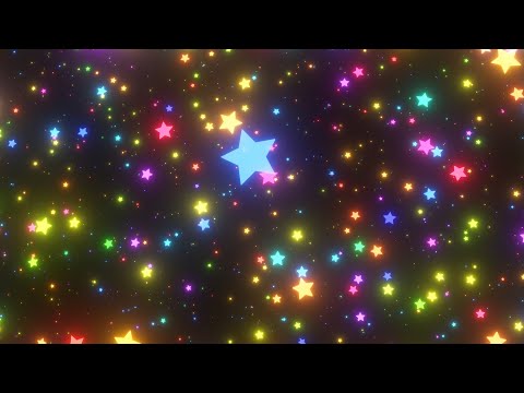 Endless Rainbow Neon Glow Falling Stars Raining Down Slowly Sparkling 4K VJ Loop Moving Background